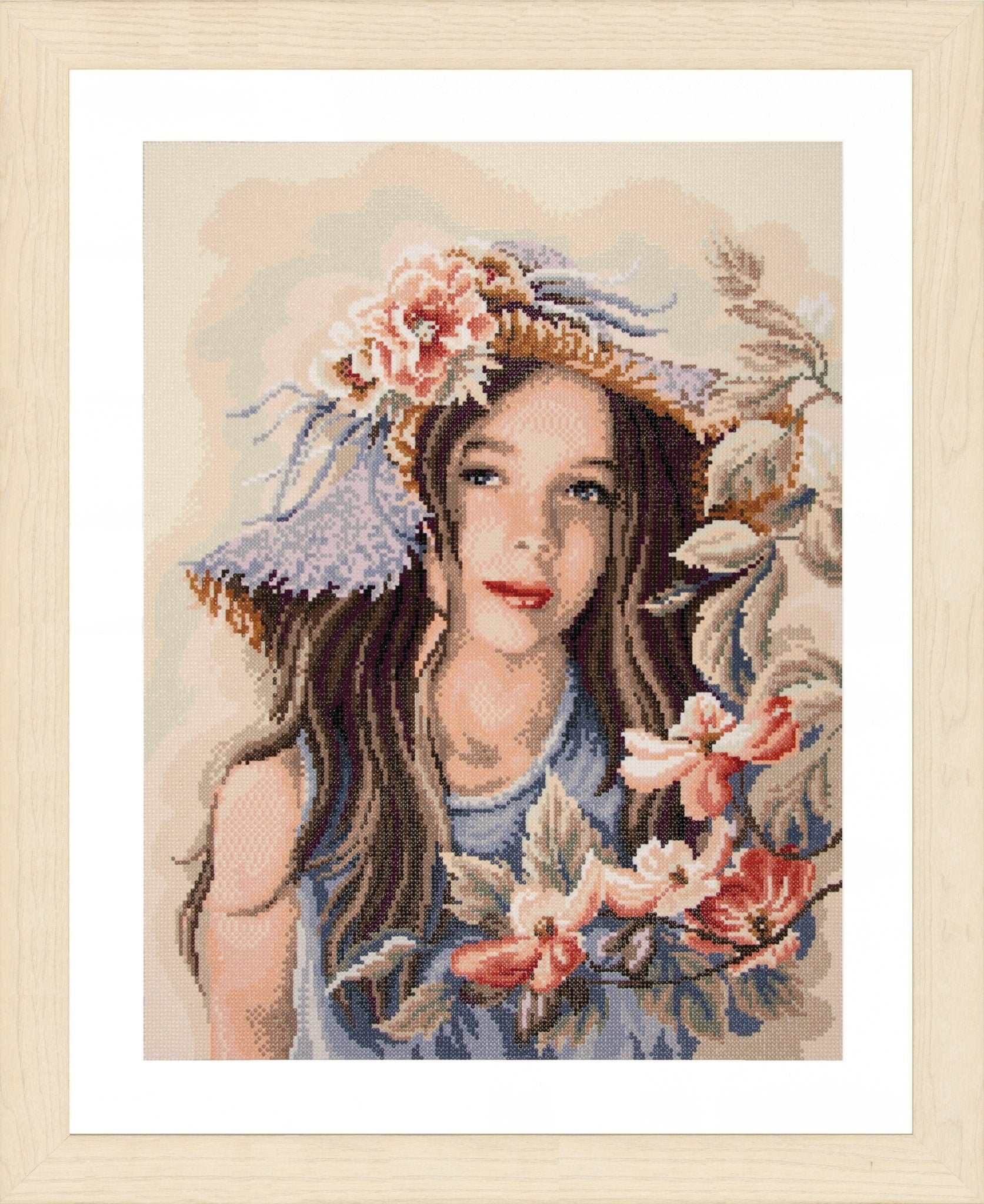 Lanarte Diamond Painting Kit Canvas Children Crafts 50x65 cm - Little Girl With Hat - Home - Crafts