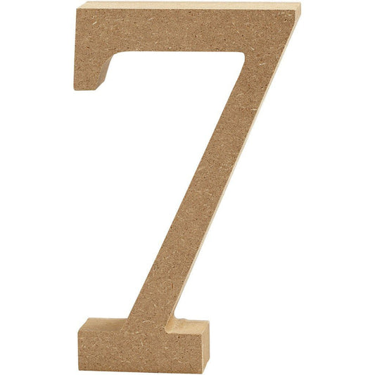 Large MDF Wooden Number 13 cm - Digit 7 - Home - Crafts