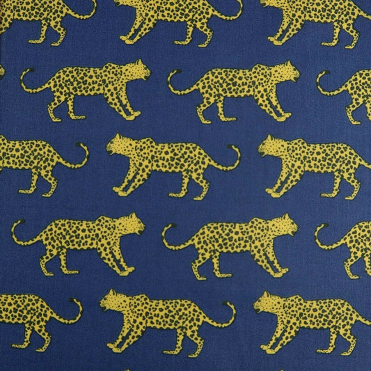Leopard Navy Polycotton Children Fabric