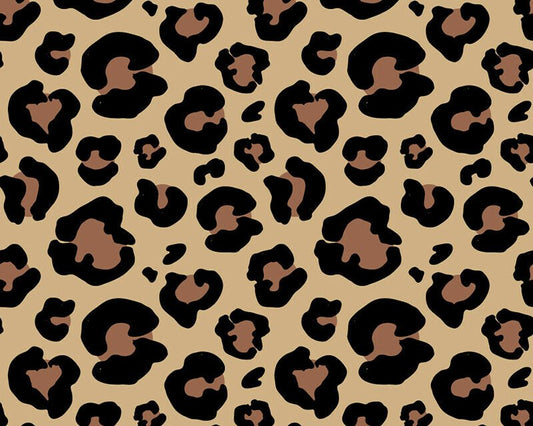 Leopard Print Brown Polycotton Children Fabric