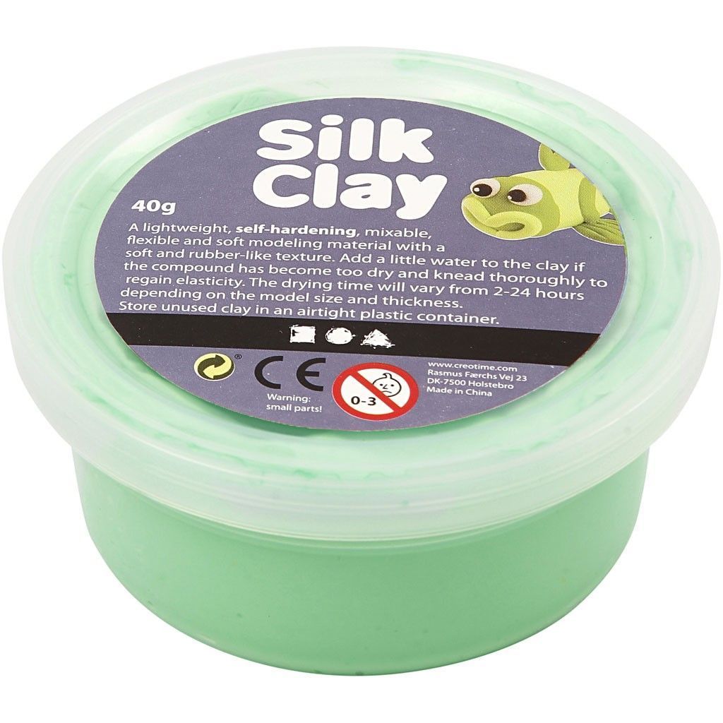 Light Green Colour Pliable Lightweight Modelling Compound With Plastic Tub 40 g - Home - Crafts