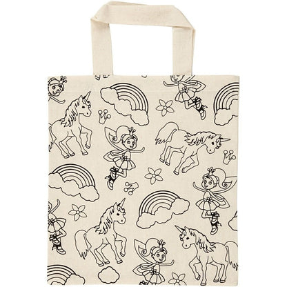 Light Natural Colour Unicorn Print Motif Cotton Shopping Bag For Storage 135g/m2 - Home - Crafts