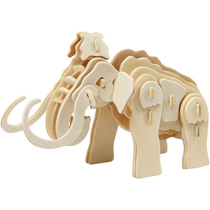 Light Wood 3D Construction Figure Kit Toys Decoration Crafts 19x8.5x11cm - Mammoth - Home - Crafts