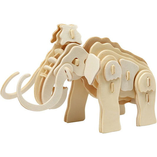Light Wood 3D Construction Figure Kit Toys Decoration Crafts 19x8.5x11cm - Mammoth - Home - Crafts
