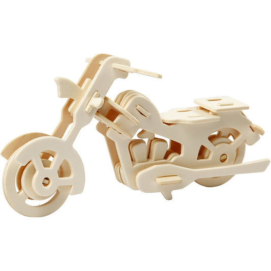 Light Wood 3D Construction Figure Kit Toys Decoration Crafts 19x9x9cm - Motorbike - Home - Crafts