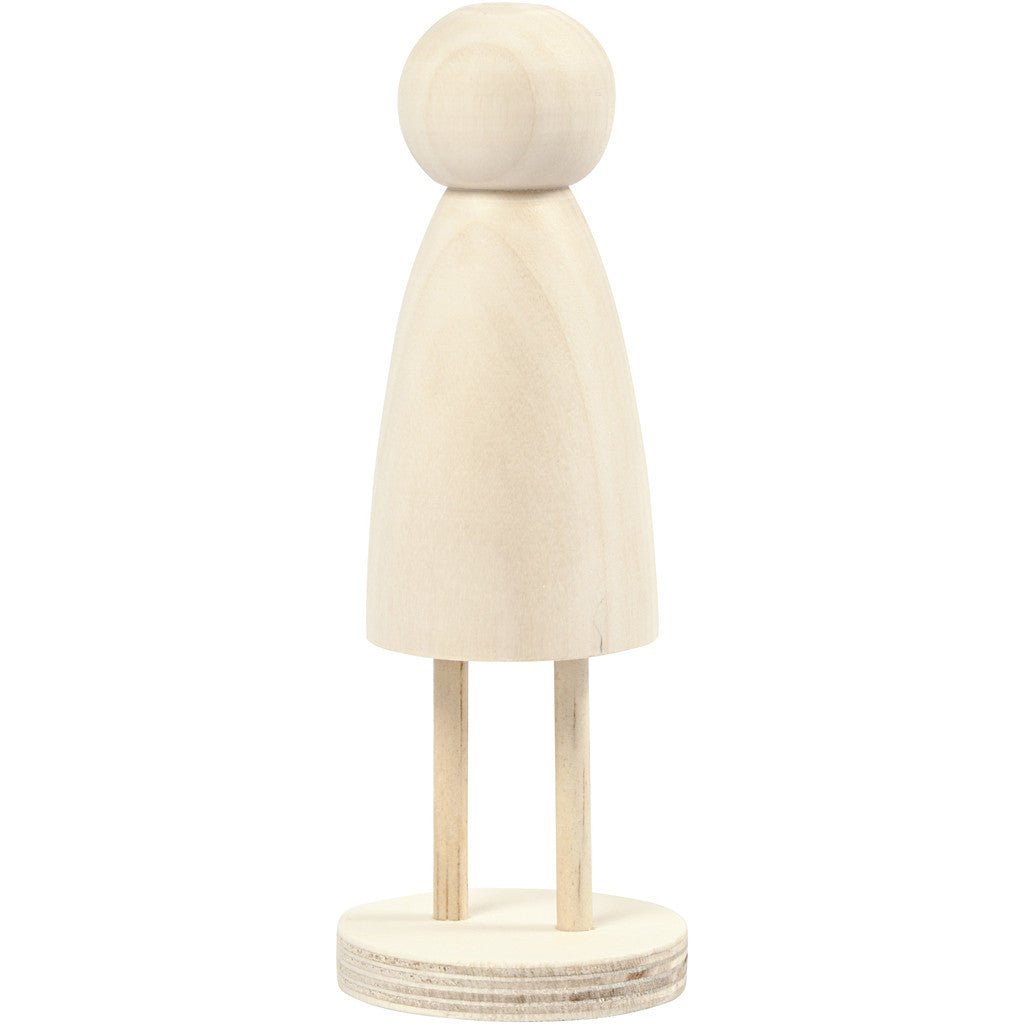 Light Wood Body With Flat Base Decoration Figures Crafts H: 13.8 cm D: 5 cm - Home - Crafts