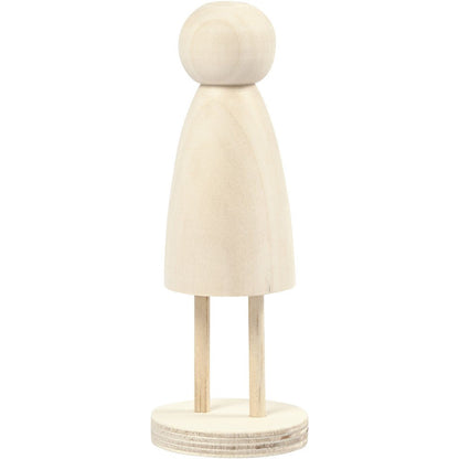 Light Wood Body With Flat Base Decoration Figures Crafts H: 13.8 cm D: 5 cm - Home - Crafts