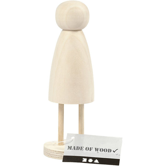 Light Wood Body With Flat Base Decoration Figures Crafts H: 13.8 cm D: 5 cm - Home - Crafts