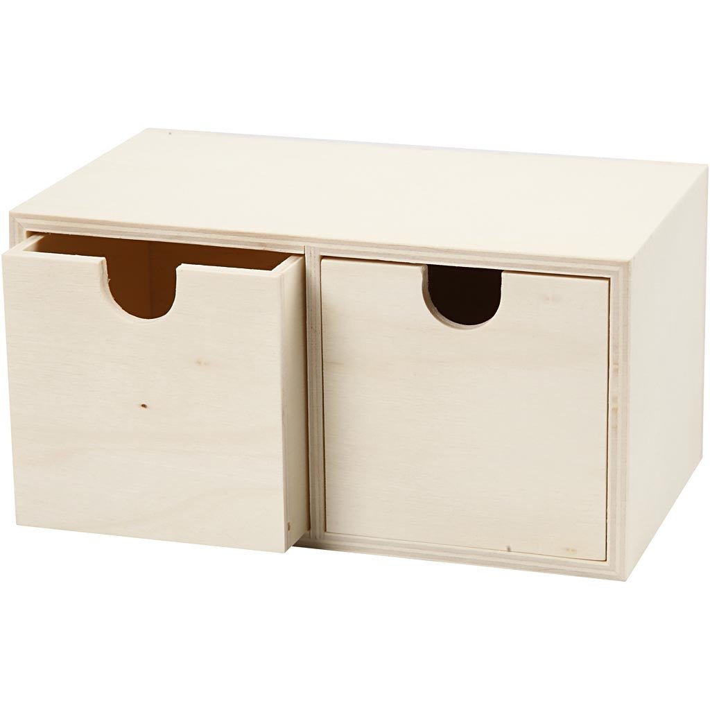 Light Wood Chest With Square Drawers Metal Brackets Home Decorations Crafts 9.2x17.7 cm - Home - Crafts