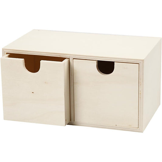 Light Wood Chest With Square Drawers Metal Brackets Home Decorations Crafts 9.2x17.7 cm - Home - Crafts