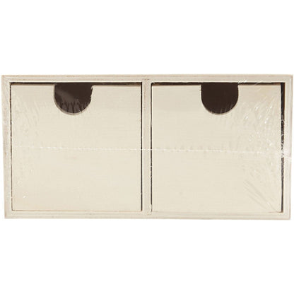 Light Wood Chest With Square Drawers Metal Brackets Home Decorations Crafts 9.2x17.7 cm - Home - Crafts