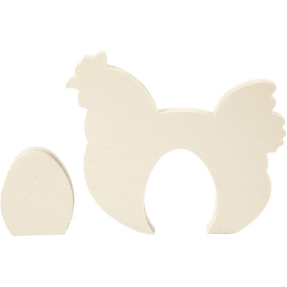 Light Wood Chicken Egg 2 - In - 1 Figure Decoration Crafts T: 2 cm - Home - Crafts