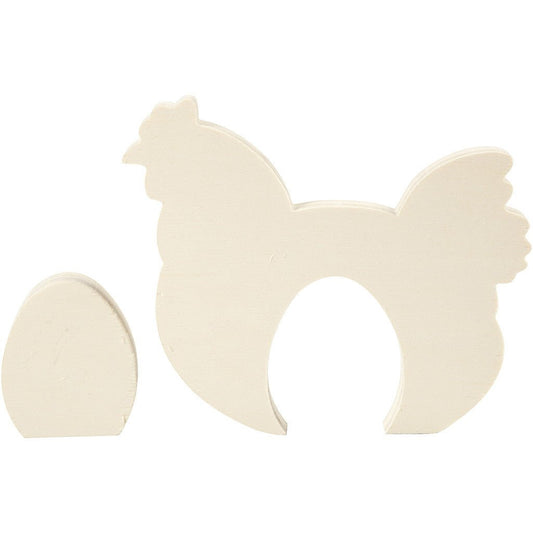 Light Wood Chicken Egg 2 - In - 1 Figure Decoration Crafts T: 2 cm - Home - Crafts
