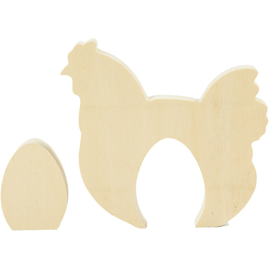 Light Wood Chicken Egg 2 - In - 1 Figure Decoration Crafts W: 3.5 - 10.5 cm - Home - Crafts