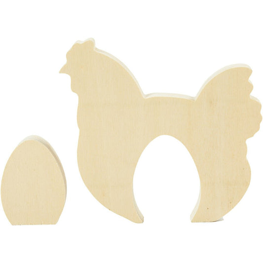 Light Wood Chicken Egg 2 - In - 1 Figure Decoration Crafts W: 3.5 - 10.5 cm - Home - Crafts