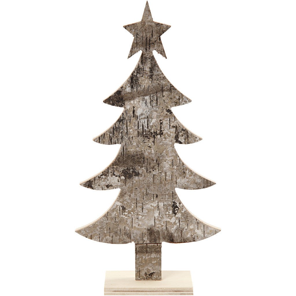 Light Wood Christmas Tree With Foot Decoration Crafts W: 13 cm H: 26 cm - Home - Crafts