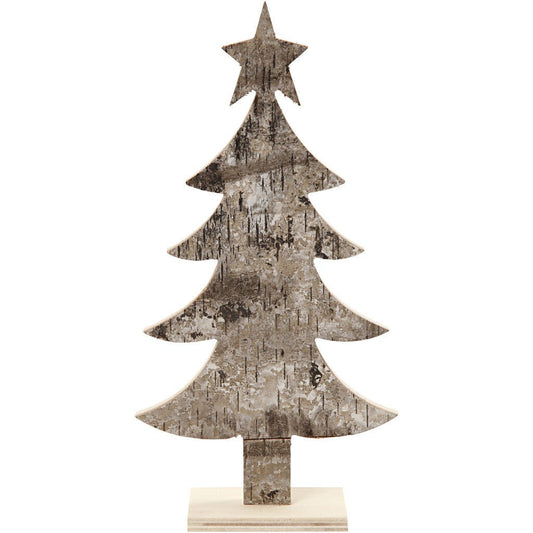 Light Wood Christmas Tree With Foot Decoration Crafts W: 13 cm H: 26 cm - Home - Crafts