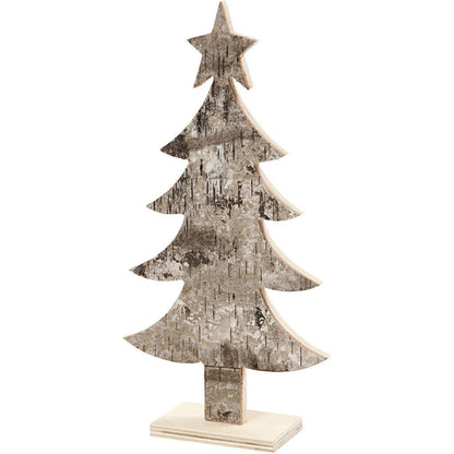 Light Wood Christmas Tree With Foot Decoration Crafts W: 13 cm H: 26 cm - Home - Crafts