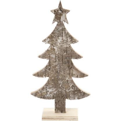 Light Wood Christmas Tree With Foot Decoration Crafts W: 9 cm H: 18 cm - Home - Crafts