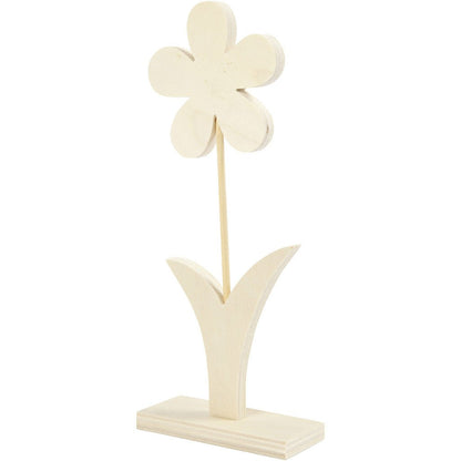 Light Wood Flower With Foot Decoration Crafts W: 9.5 cm H: 23 cm - Home - Crafts