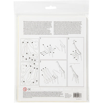 Light Wood Giraffe 3d Construction Figure Kit Toys Decoration Crafts 20x4.2x25cm - Wooden Miniature - Home - Crafts