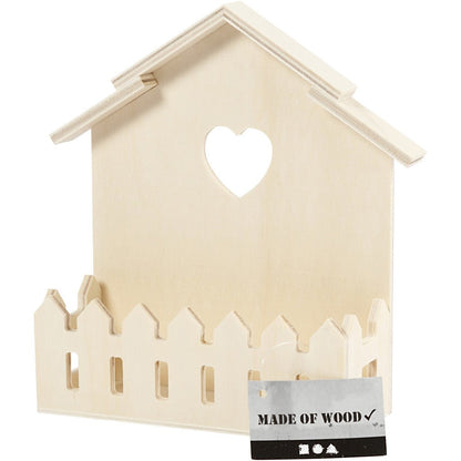Light Wood House Shaped Shelf Hanging Decoration Crafts 16.5x13x5.5 cm - Home - Crafts