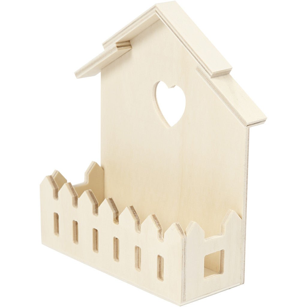 Light Wood House Shaped Shelf Hanging Decoration Crafts 16.5x13x5.5 cm - Home - Crafts