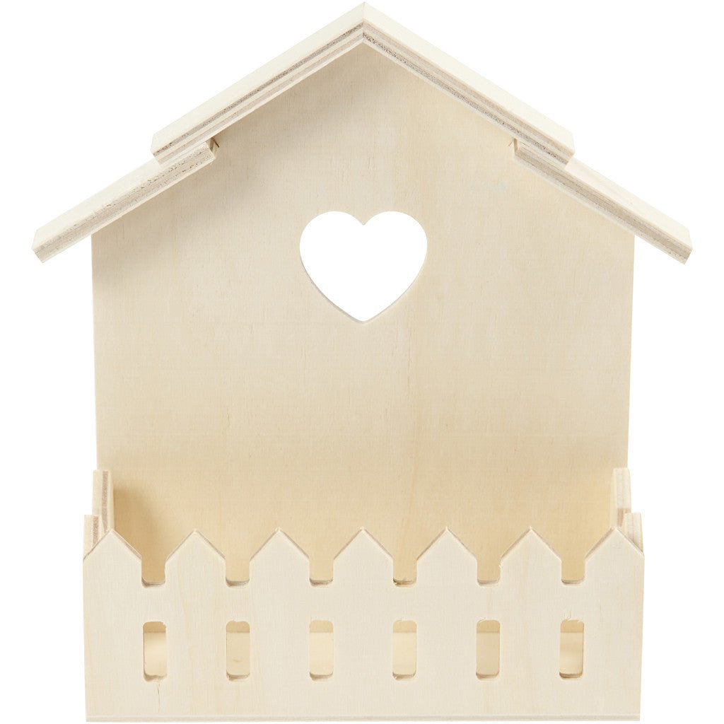 Light Wood House Shaped Shelf Hanging Decoration Crafts 16.5x13x5.5 cm - Home - Crafts