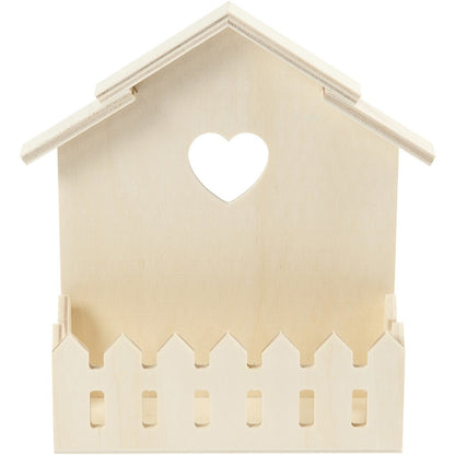 Light Wood House Shaped Shelf Hanging Decoration Crafts 16.5x13x5.5 cm - Home - Crafts