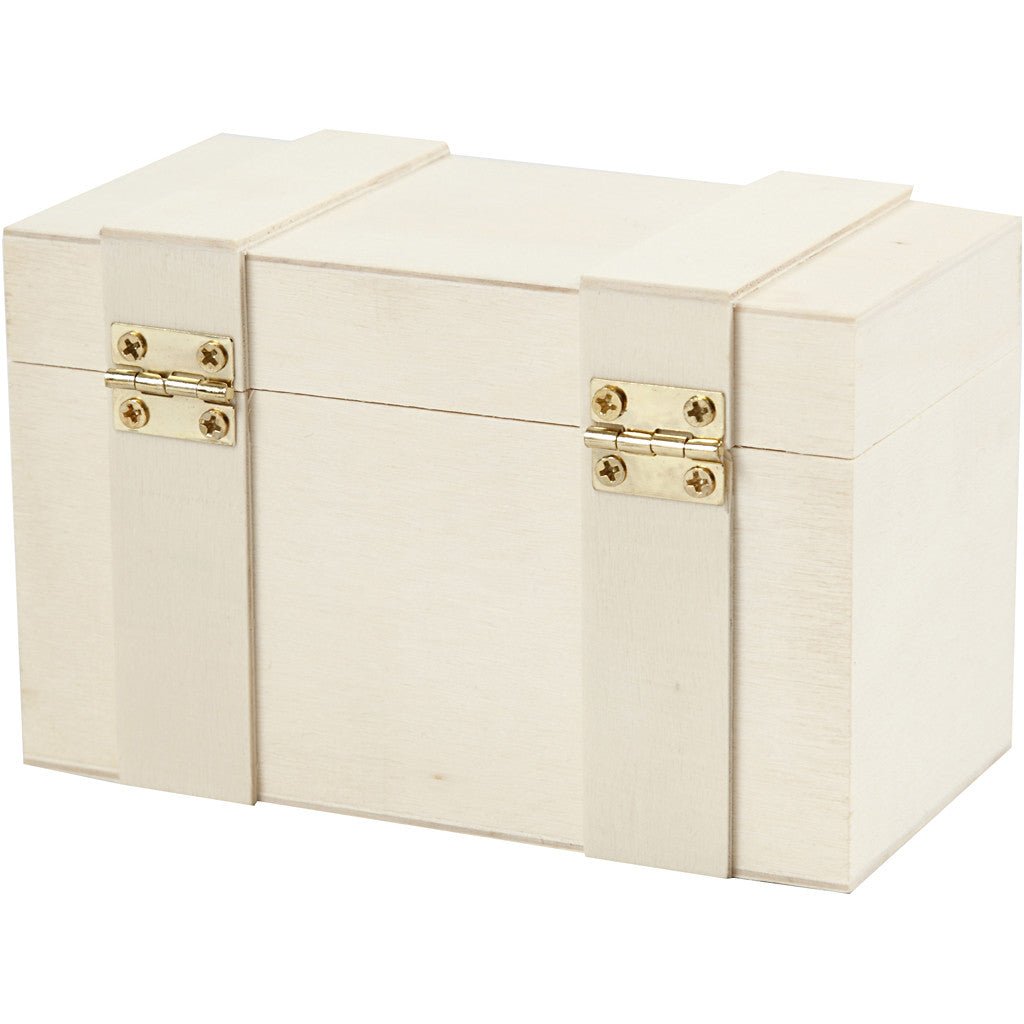 Light Wood Jewellery Storage Box Treasure Chest With Metal Lock Decoration Crafts - Home - Crafts