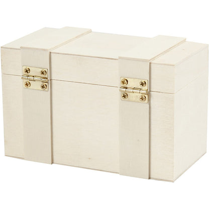 Light Wood Jewellery Storage Box Treasure Chest With Metal Lock Decoration Crafts - Home - Crafts