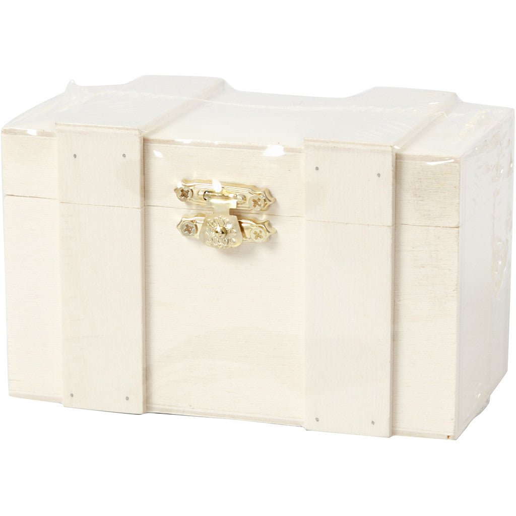 Light Wood Jewellery Storage Box Treasure Chest With Metal Lock Decoration Crafts - Home - Crafts