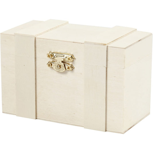 Light Wood Jewellery Storage Box Treasure Chest With Metal Lock Decoration Crafts - Home - Crafts