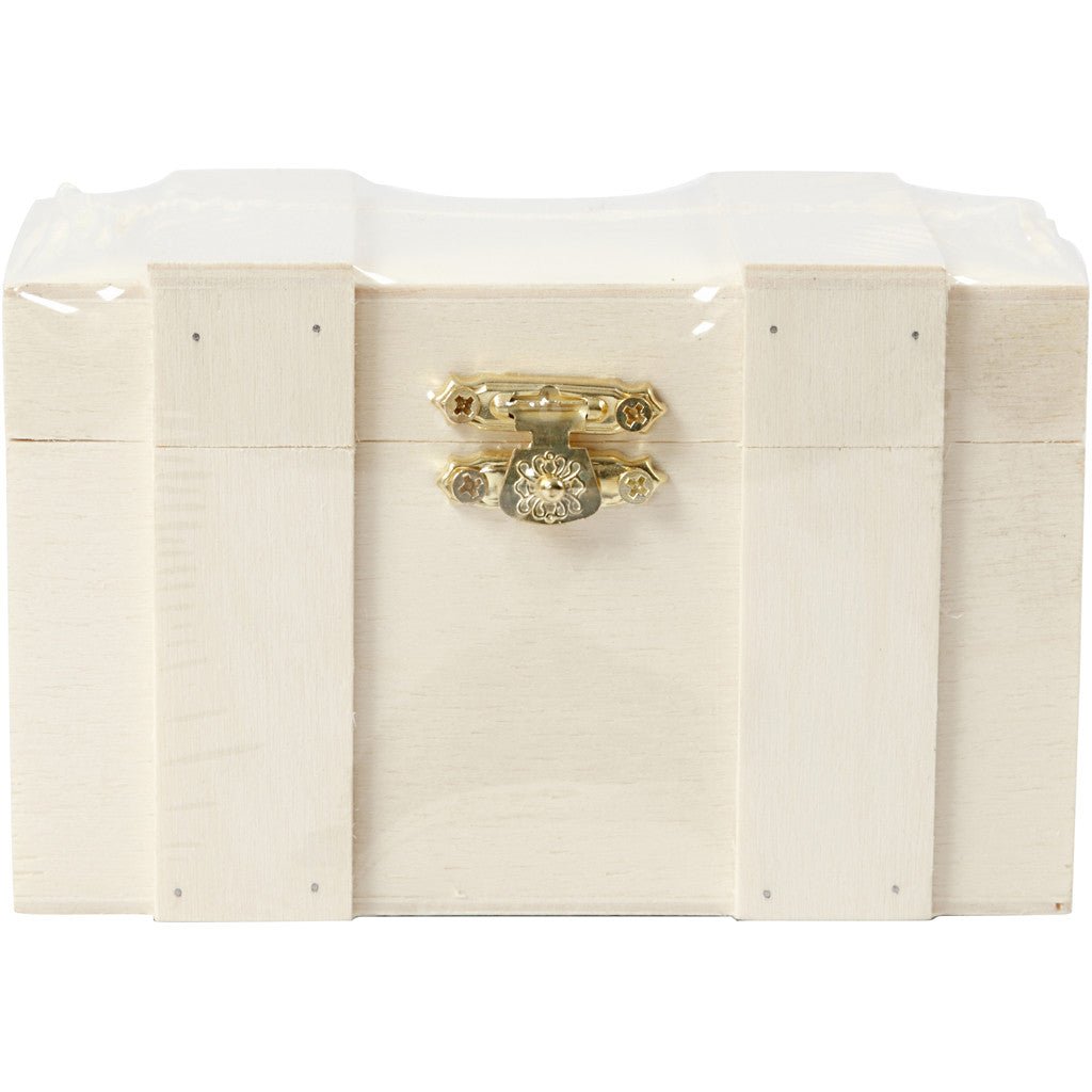 Light Wood Jewellery Storage Box Treasure Chest With Metal Lock Decoration Crafts - Home - Crafts