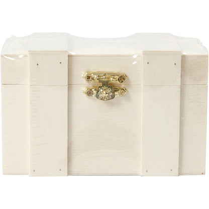 Light Wood Jewellery Storage Box Treasure Chest With Metal Lock Decoration Crafts - Home - Crafts