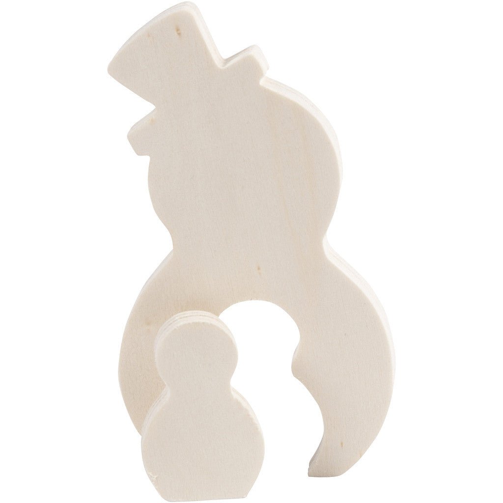 Light Wood Motifs 2 - In - 1 Decoration Figures Crafts D: 1.2 cm - Snowmen - Home - Crafts