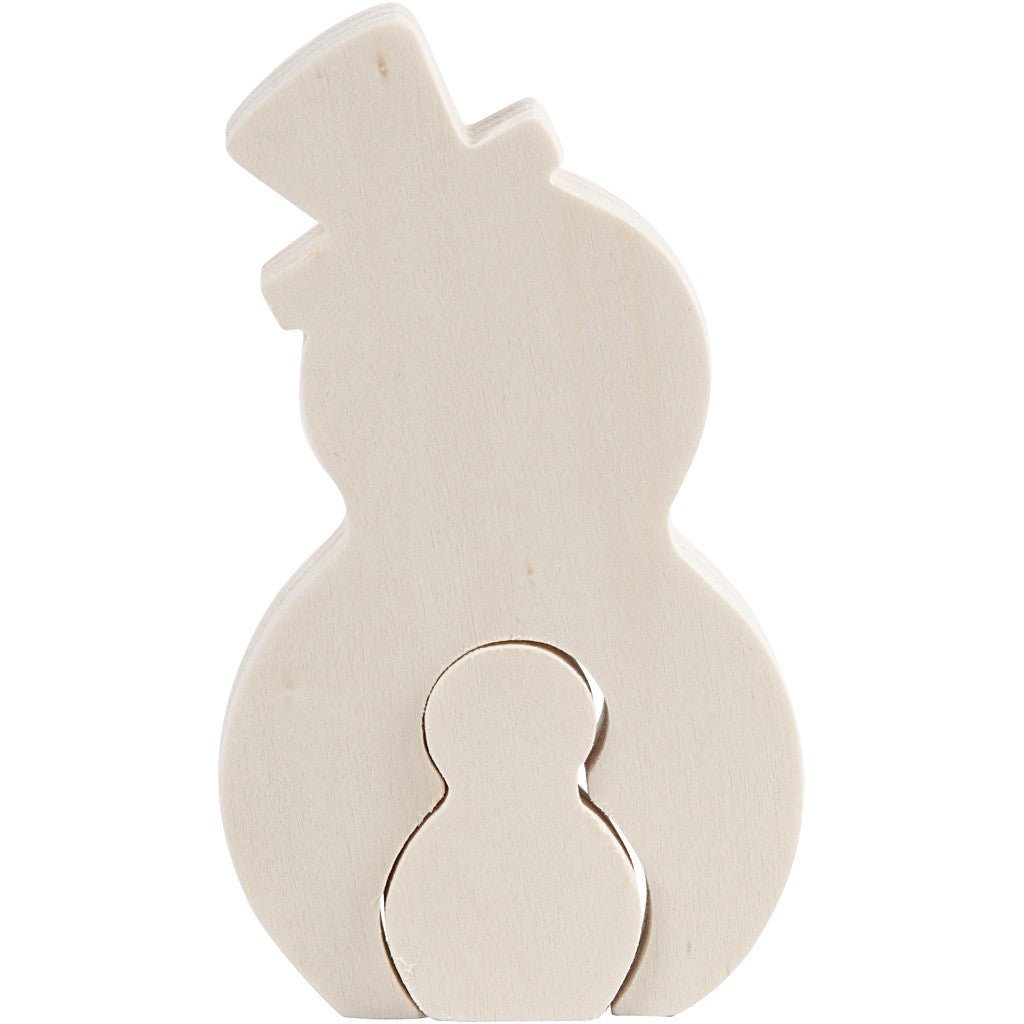 Light Wood Motifs 2 - In - 1 Decoration Figures Crafts D: 1.2 cm - Snowmen - Home - Crafts