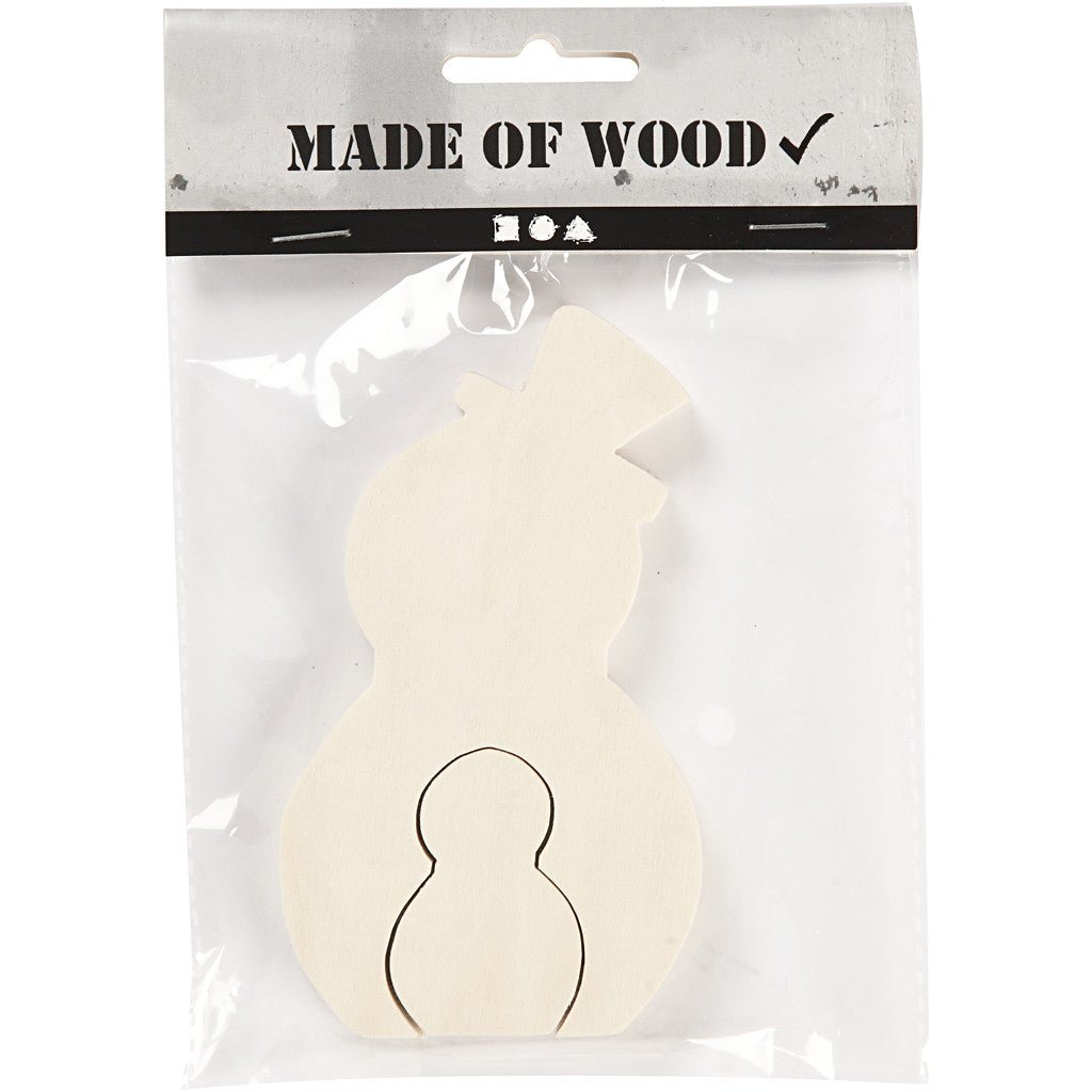 Light Wood Motifs 2 - In - 1 Decoration Figures Crafts D: 1.2 cm - Snowmen - Home - Crafts
