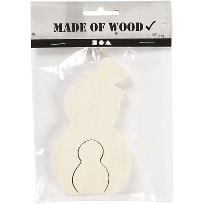 Light Wood Motifs 2 - In - 1 Decoration Figures Crafts D: 1.2 cm - Snowmen - Home - Crafts