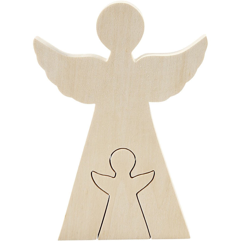 Light Wood Motifs 2 - In - 1 Decoration Figures Crafts D: 2 cm - Angels - Home - Crafts