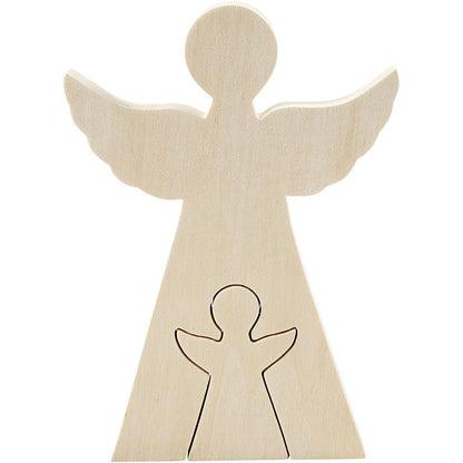 Light Wood Motifs 2 - In - 1 Decoration Figures Crafts D: 2 cm - Angels - Home - Crafts