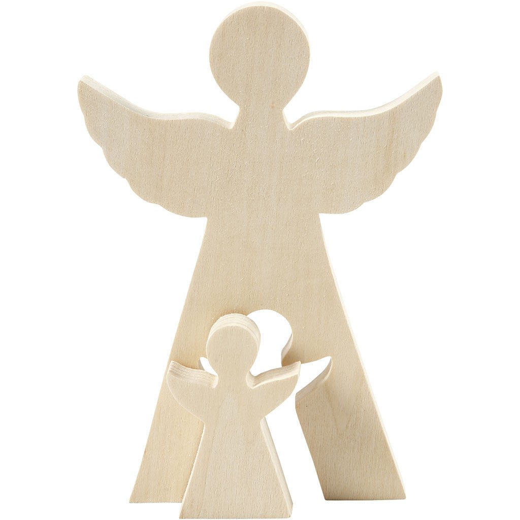 Light Wood Motifs 2 - In - 1 Decoration Figures Crafts D: 2 cm - Angels - Home - Crafts
