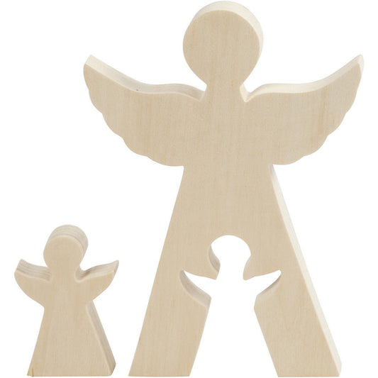 Light Wood Motifs 2 - In - 1 Decoration Figures Crafts D: 2 cm - Angels - Home - Crafts