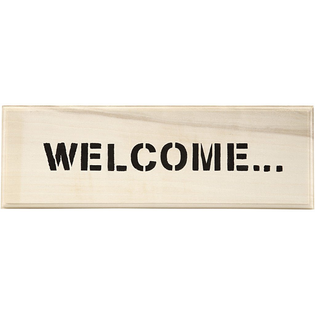 Light Wood Oblong Sign With Metal Mount Hanging Decoration Crafts 10x30x1 cm - Home - Crafts