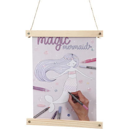 Light Wood Poster Hanger Set With Suspension Cord Hanging Home Decoration Crafts W: 25 cm - Home - Crafts