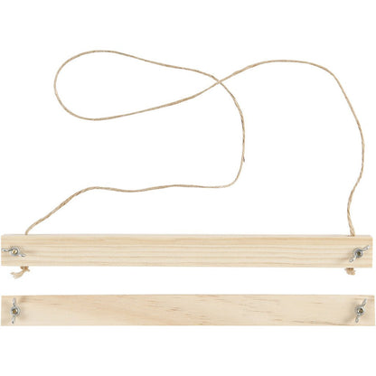 Light Wood Poster Hanger Set With Suspension Cord Hanging Home Decoration Crafts W: 25 cm - Home - Crafts