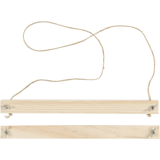 Light Wood Poster Hanger Set With Suspension Cord Hanging Home Decoration Crafts W: 25 cm - Home - Crafts