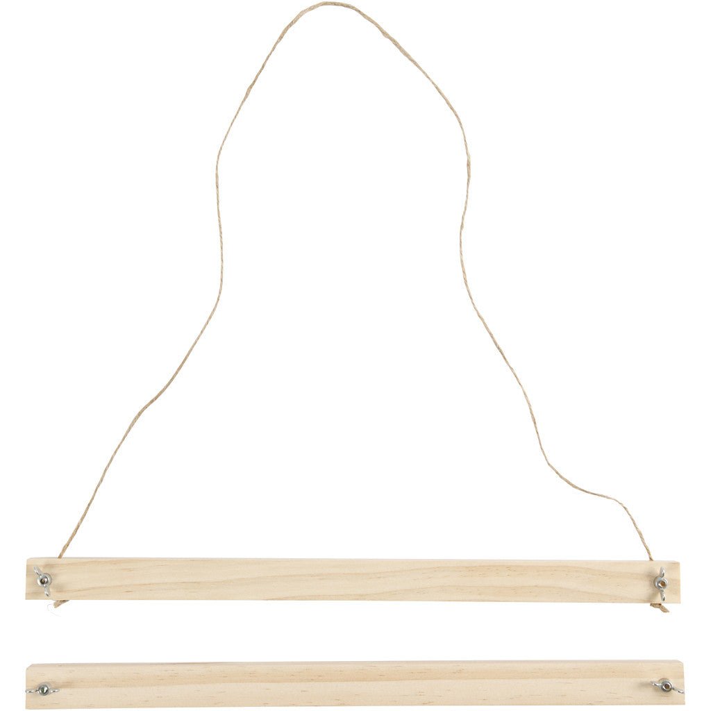 Light Wood Poster Hanger Set With Suspension Cord Hanging Home Decoration Crafts W: 33.6 cm - Home - Crafts