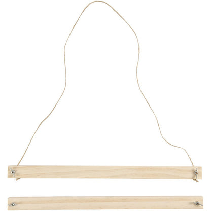 Light Wood Poster Hanger Set With Suspension Cord Hanging Home Decoration Crafts W: 33.6 cm - Home - Crafts