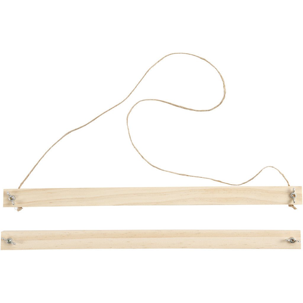 Light Wood Poster Hanger Set With Suspension Cord Hanging Home Decoration Crafts W: 33.6 cm - Home - Crafts